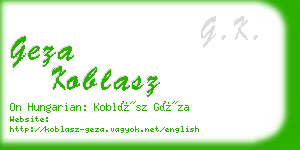 geza koblasz business card